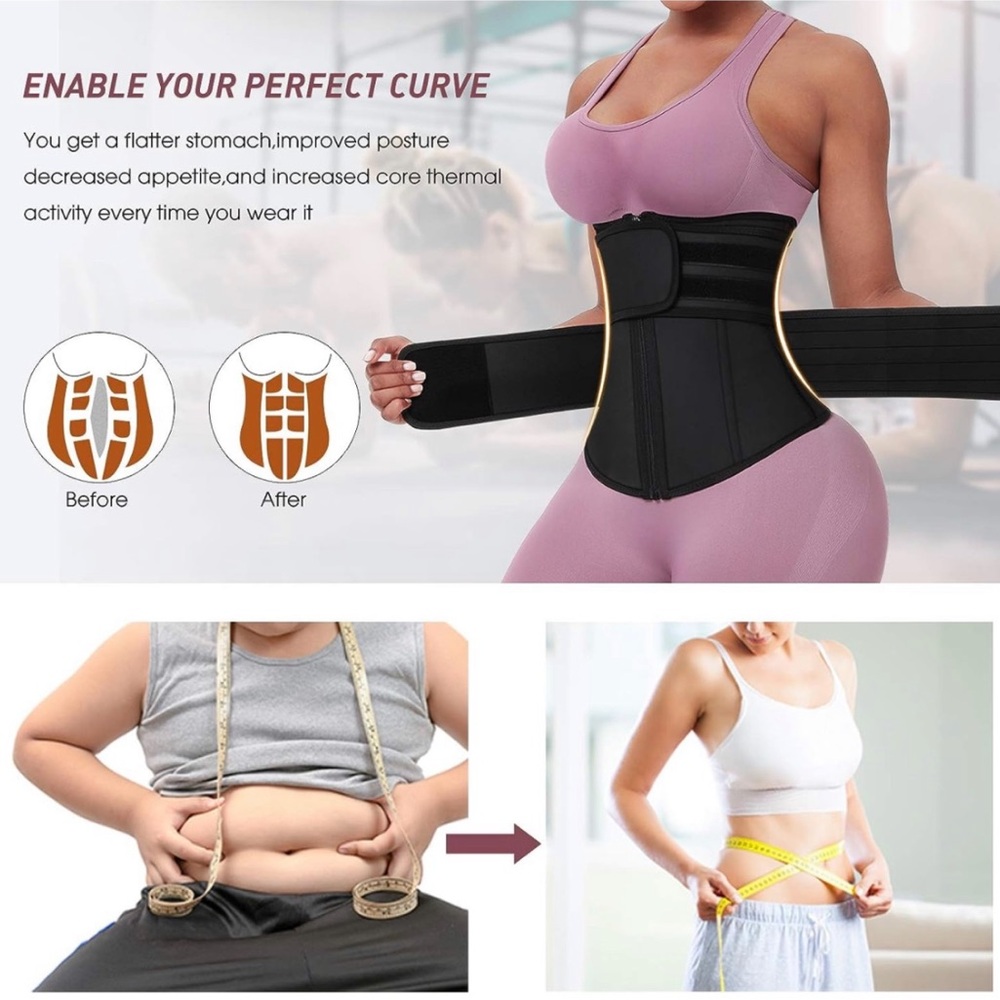 Waist Trainer for Women 2 Straps 7 Bones Workout Sauna Trimmer Exercise Corset - Picture 14 of 16